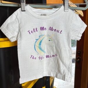 Creations of Grace White Kids Unicorn Tee Tell Me About The 90’s Mama 12-18 Mths